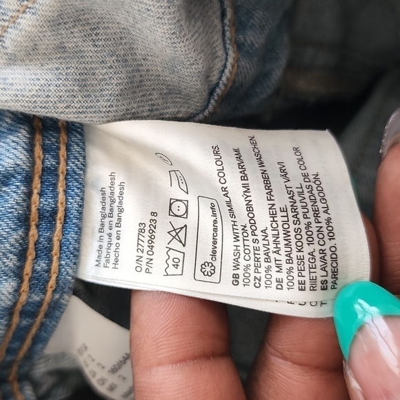 H&M Distress Denim Overall Shorts shortall Summer Casual Outing - Picture 7 of 12